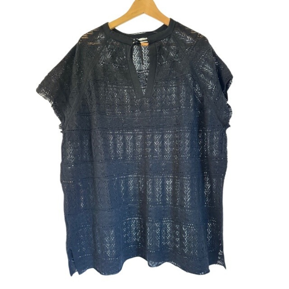 MNG Black‎ Lace Cover Up Top Tunic Dress Festival Beach Summer - XS/S